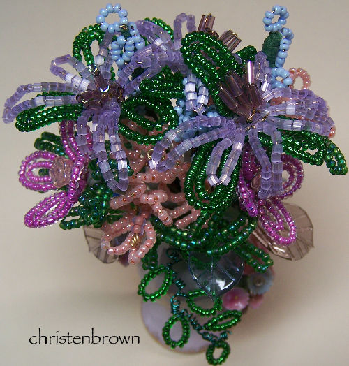 French wire beaded flowers