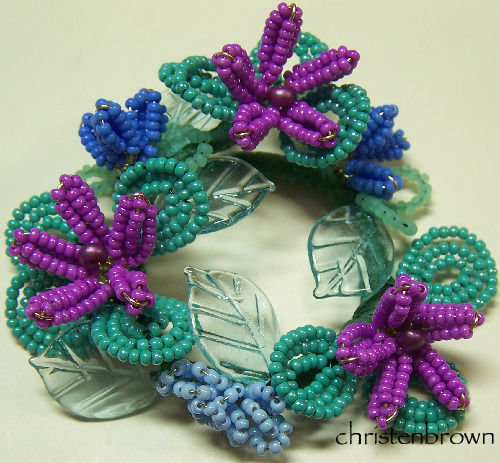 beaded French wire flowers